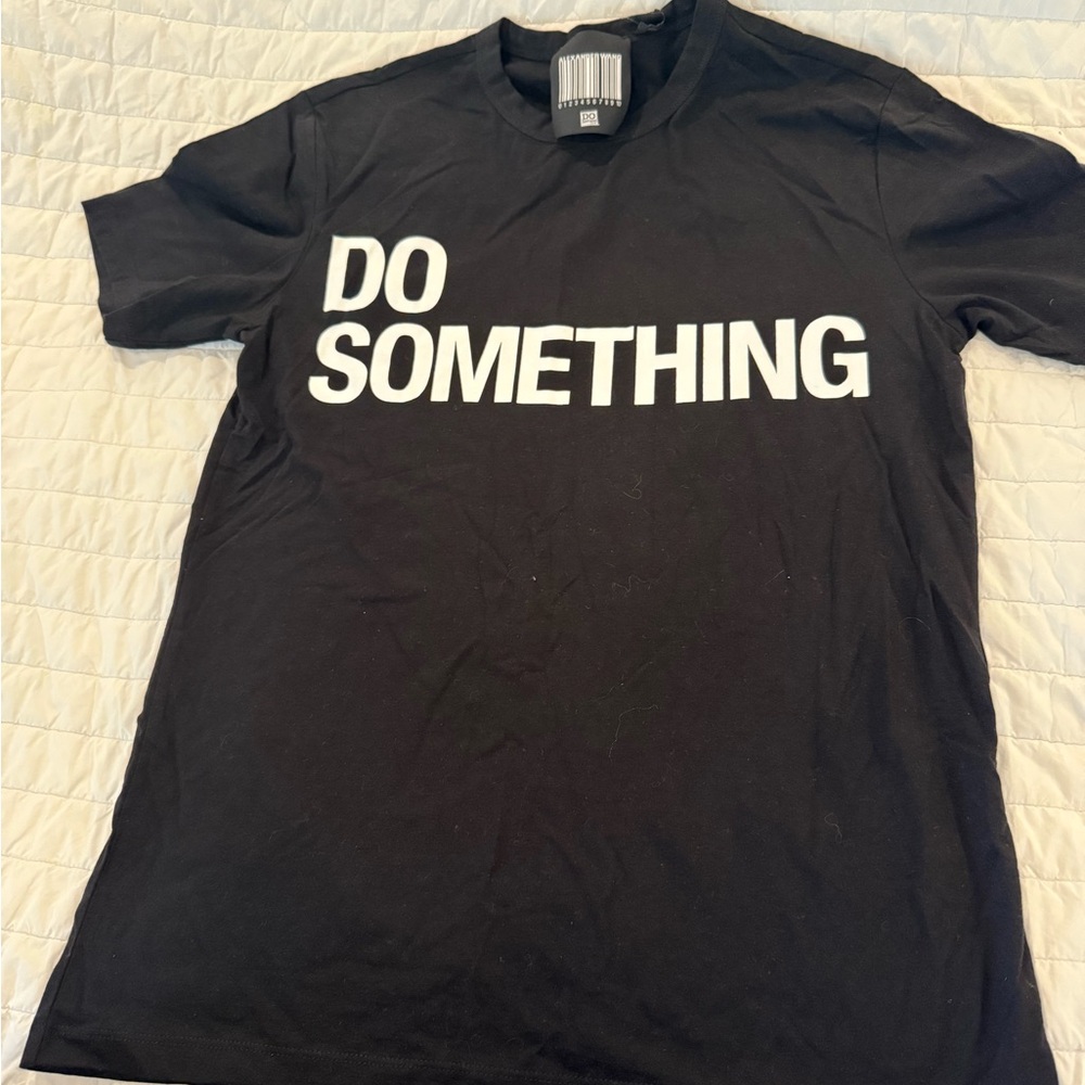 Alexander Wang Black Tee with White Text